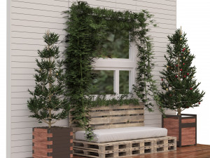 Outdoor Christmas decoration set 3D Модель