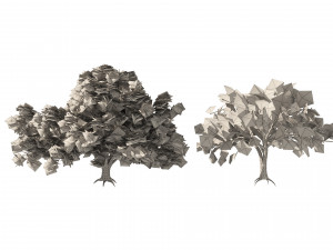 Fall and winter Water Elm Trees 3D 模型