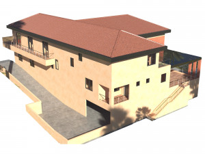 Rustic house on sloped landscape 3D 모델