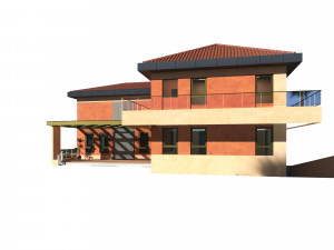Rustic house on sloped landscape 3D 모델
