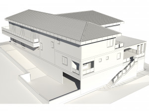 Rustic house on sloped landscape 3D 모델