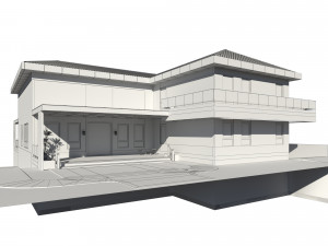 Rustic house on sloped landscape 3D 모델