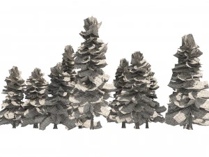 Floresta de Cedro Amarelo do Alasca Modelo 3D