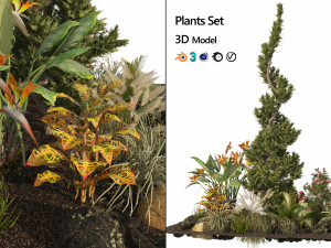 Garden Plant set 3D Model