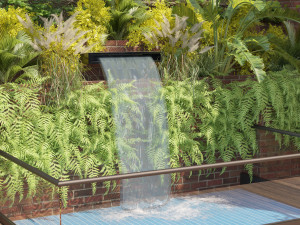 Garden Greenwall with Fountain 3D Model