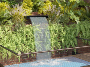 Garden Greenwall with Fountain 3D Model