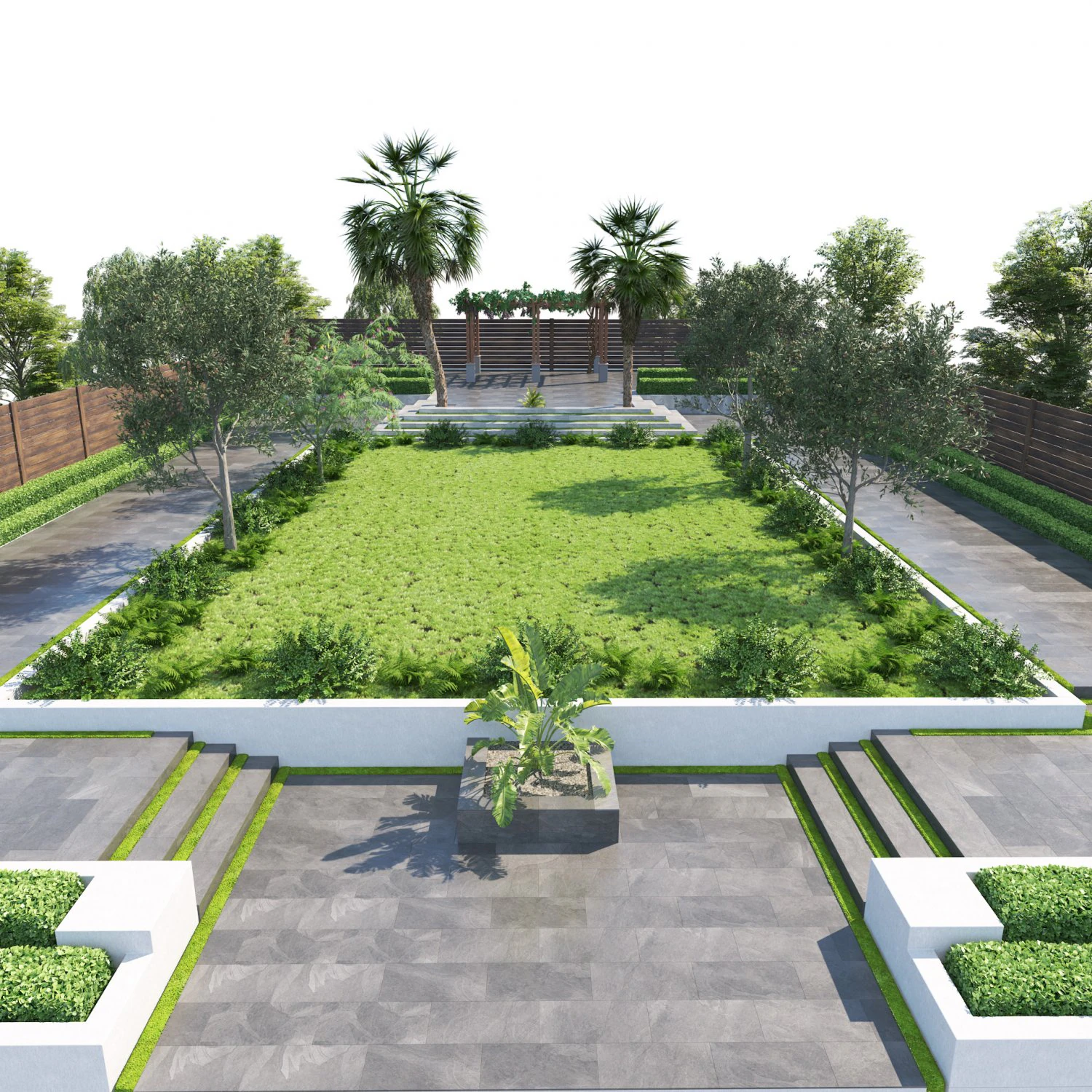 Private Park Landscape 3d exterior scene 3D Model .c4d .max .obj .3ds .fbx .stl .blend 