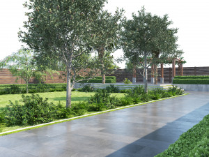 Private Park Landscape 3d exterior scene 3D 모델