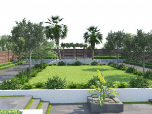 Private Park Landscape 3d exterior scene 3D 모델
