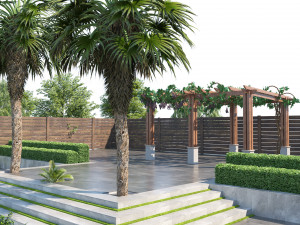 Private Park Landscape 3d exterior scene 3D 모델