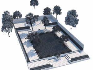 Private Park Landscape 3d exterior scene 3D 모델