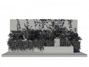 Garden Greenwall with waterfall v02 3D Model