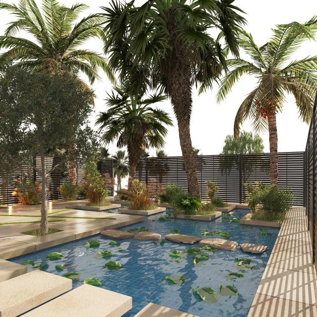 Arabic desert oasis garden - Waha Modelo 3D .c4d .max .obj .3ds .fbx .stl .blend 