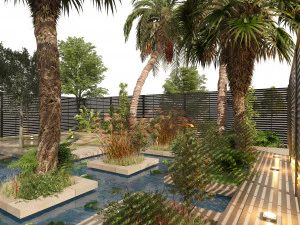 Arabic desert oasis garden - Waha 3D Model
