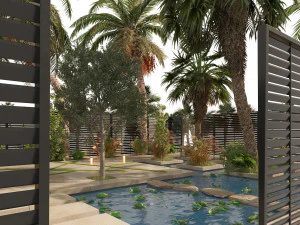 Arabic desert oasis garden - Waha 3D Model