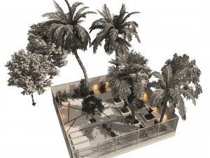 Arabic desert oasis garden - Waha 3D Model