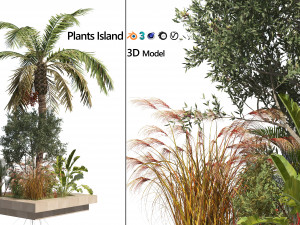 Island plants collection 3D Model