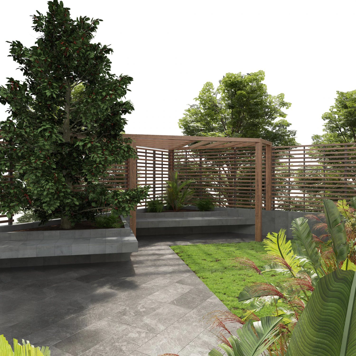 Pergola yard garden 3D Model .c4d .max .obj .3ds .fbx .stl .blend 