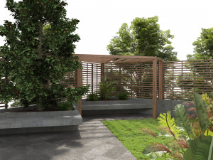 Pergola yard garden 3D Model