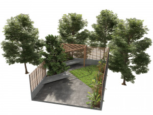 Pergola yard garden 3D-Modell