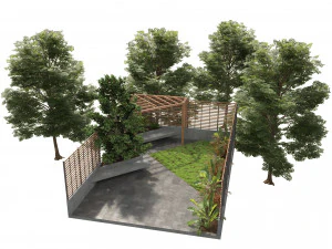 Pergola yard garden 3D Model