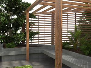 Pergola yard garden 3D-Modell