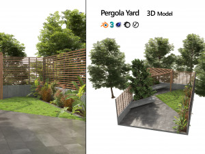 Pergola yard garden 3D-Modell