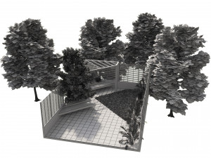 Pergola yard garden 3D-Modell