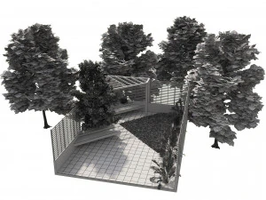 Pergola yard garden 3D Model
