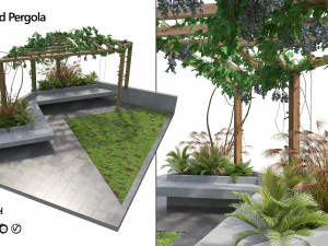 Krep asma pergola arka bah&ccedil;esi 3D Model