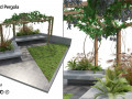 Crape vine pergola backyard 3D 모델