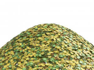 Pilha de folhas amarelas e verdes Modelo 3D