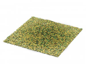 Pilha de folhas amarelas e verdes Modelo 3D