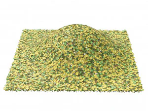 Pilha de folhas amarelas e verdes Modelo 3D