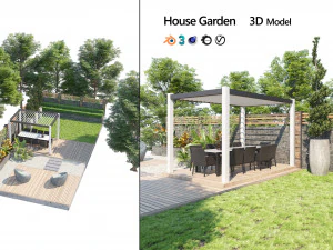 House garden landscape 3D Model