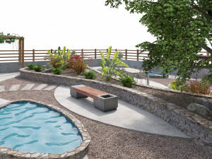 Classic garden landscape Model 3D