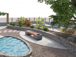 Classic garden landscape 3D Model