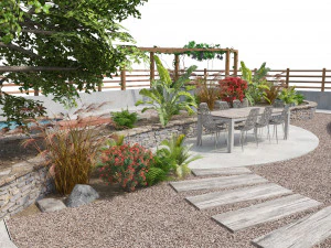 Classic garden landscape 3D Model