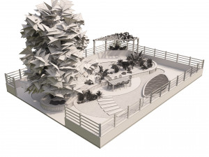 Classic garden landscape Model 3D