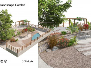 Classic garden landscape 3D Model