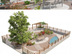 Classic garden landscape Model 3D