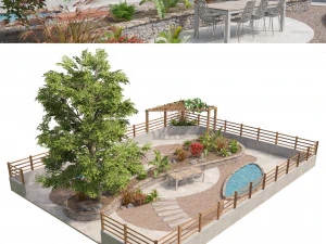 Classic garden landscape 3D Model