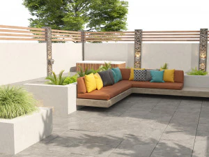 Modern backyard with pool 3D Model