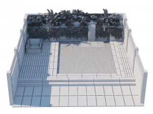 Garden pool with landscape 3D-Modell