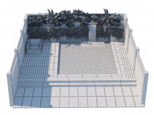 Garden pool with landscape 3D Model