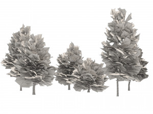 Common Buckthorn trees Model 3D