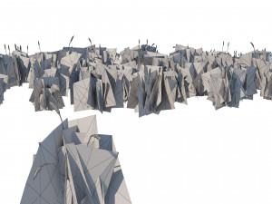 Broadleaf cattail grass cluster Modello 3D