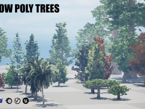 45 low poly trees collection pack 3D Model