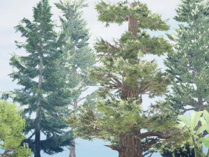 45 low poly trees collection pack 3D Model