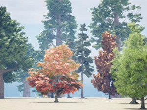 45 low poly trees collection pack 3D Model
